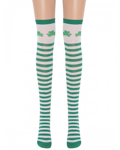Women Saloon Stockings Clover Knee High Socks Carnival Cosplay Costume Accessories Pantyhose  Tights