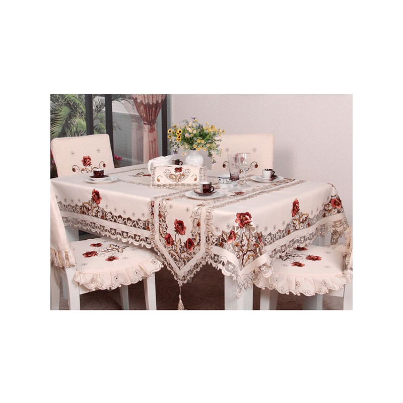 Tablecloth Nude Color Polyester Fiber Party Supplies Family Celebration