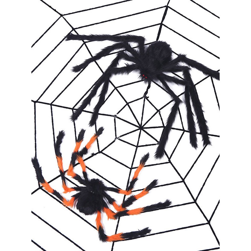 Halloween Decorations Split Color Polyester Fiber Halloween Spider Props