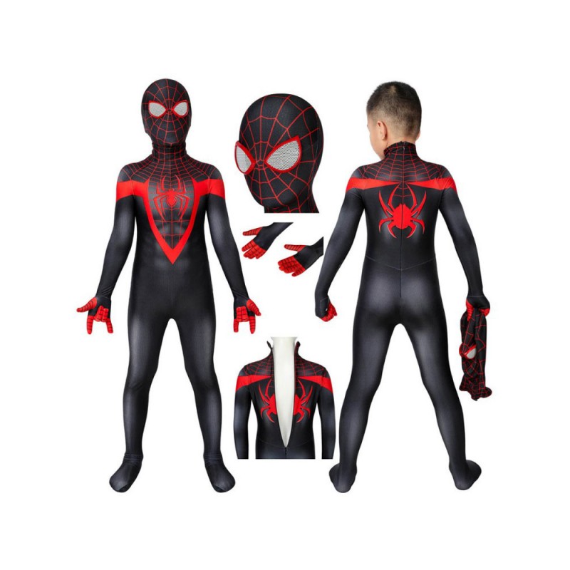 Marvel Comics Kids PS5 2023 Spider Man Miles Morales Zentai Jumpsuit Cosplay Costume