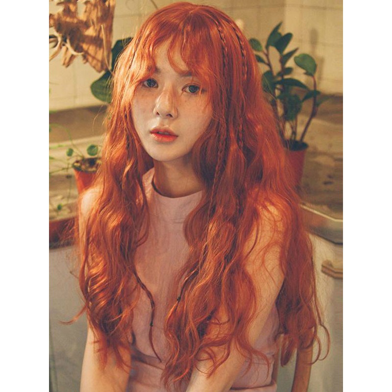 Sweet Lolita Wig Oragnge Red Long Tousled Curly Lolita Hair Wigs