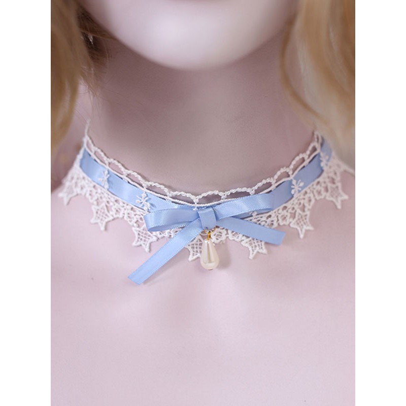 Sweet Lolita Necklace Bows Lace Choker Daily Casual