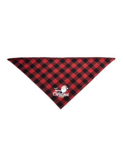 Animal Deltoidal Scarf For Polyester Red Plaid Pattern Puppy Clothing Christmas
