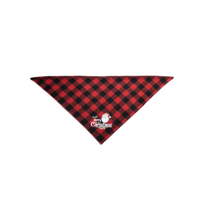 Animal Deltoidal Scarf For Polyester Red Plaid Pattern Puppy Clothing Christmas