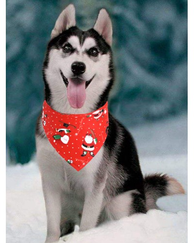 Animal Deltoidal Scarf For Polyester Red Puppy Clothing Christmas