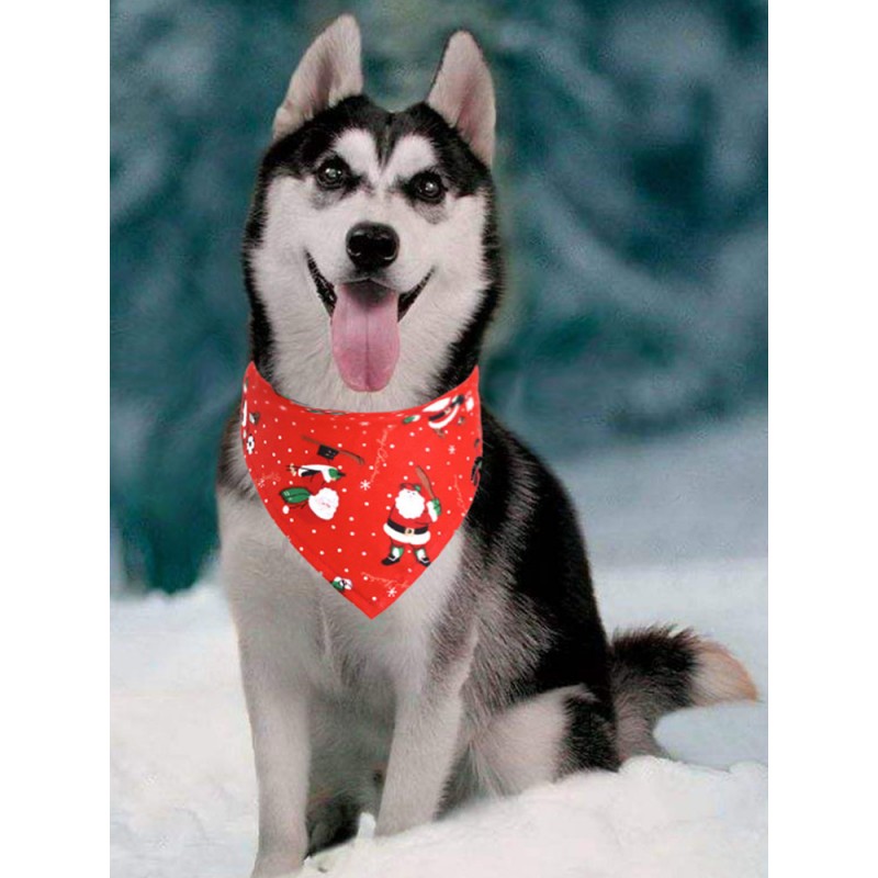 Animal Deltoidal Scarf For Polyester Red Puppy Clothing Christmas