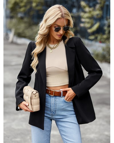 Women's Blazer Fashion Turndown Collar Long Sleeves Classic  Traditional Casual