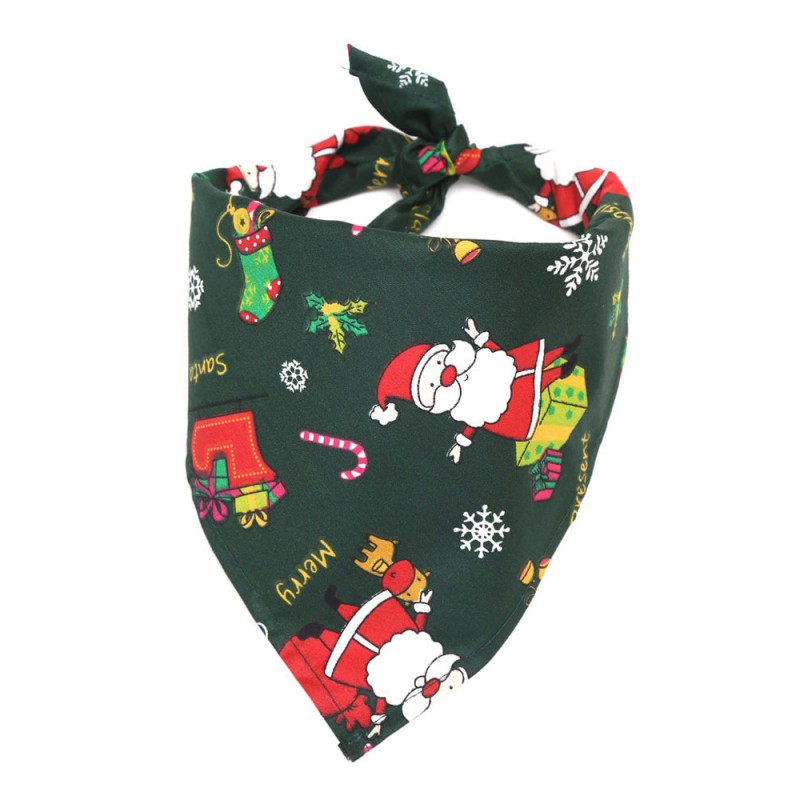Animal Deltoidal Scarf For Polyester Deep Green Puppy Clothing Christmas