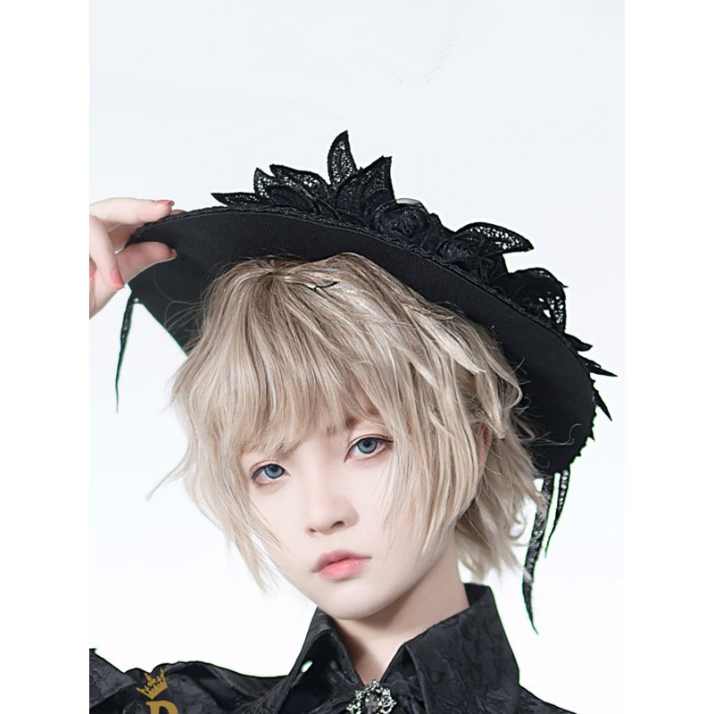 Pre-sell Lolita Hat Flowers Accessory Polyester Black Lolita Accessories Gothic Daily Casual Tea Party