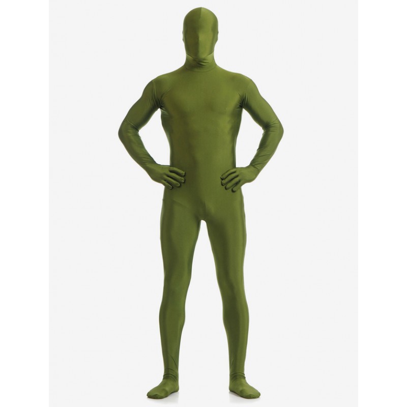 Dark Green Zentai Suit Adults Morph Suit Full Body Lycra Spandex Bodysuit For Men