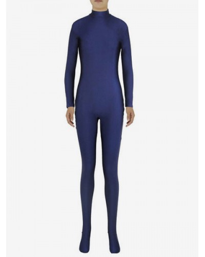 Women Navy Blue Morph Suit Adults Bodysuit Lycra Spandex Catsuit For