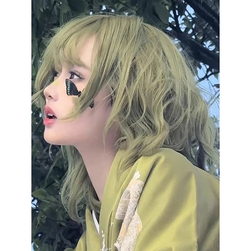 Lolita Wigs Short Heat-resistant Fiber Green Lolita Accessories Sweet Harajuku Fashion ROCOCO Daily Casual Tea Party