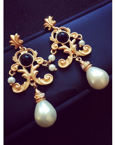 Dress 1920s Great Gatsby Earring White Pearls Dangle Earring Accessories Flapper