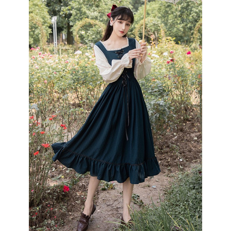 Costumes Classical Lolita Lace Sweet Classic Dark Green Dark Green