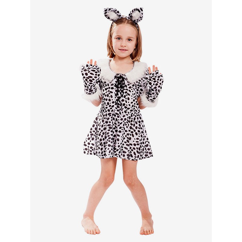 Kids Halloween Costumes White Polyester Dress Cosplay Costume Full Set Holiday