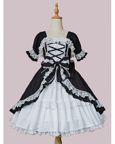 Classical Lolita Dress Cotton Sleeveless Black Lolita Dresses