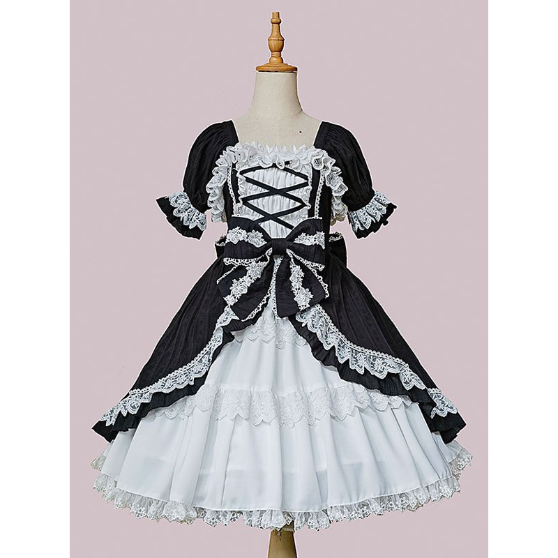 Classical Lolita Dress Cotton Sleeveless Black Lolita Dresses