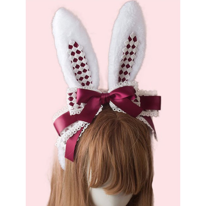 Sweet Lolita Hair Clasp Bunny Ear Lace Bow Lolita Hair Accessory Accessories Daily Casual Tea Party