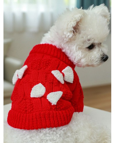 Pet Costume Christmas Red Clothes Burlesque Polyester Pet Supply