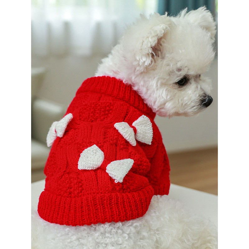 Pet Costume Christmas Red Clothes Burlesque Polyester Pet Supply