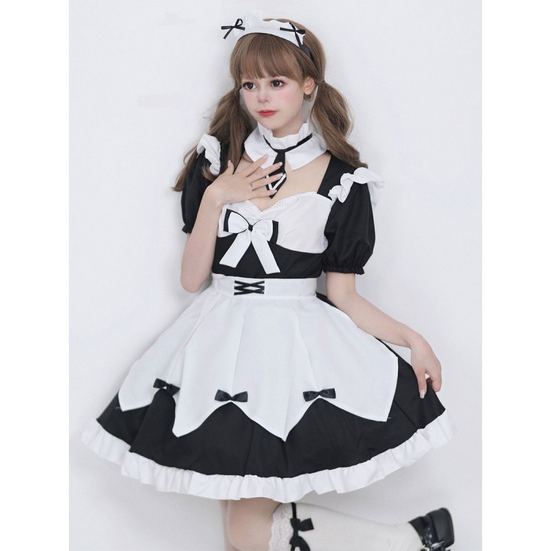 Gothic Lolita Dresses Ruffles Bows Black Black