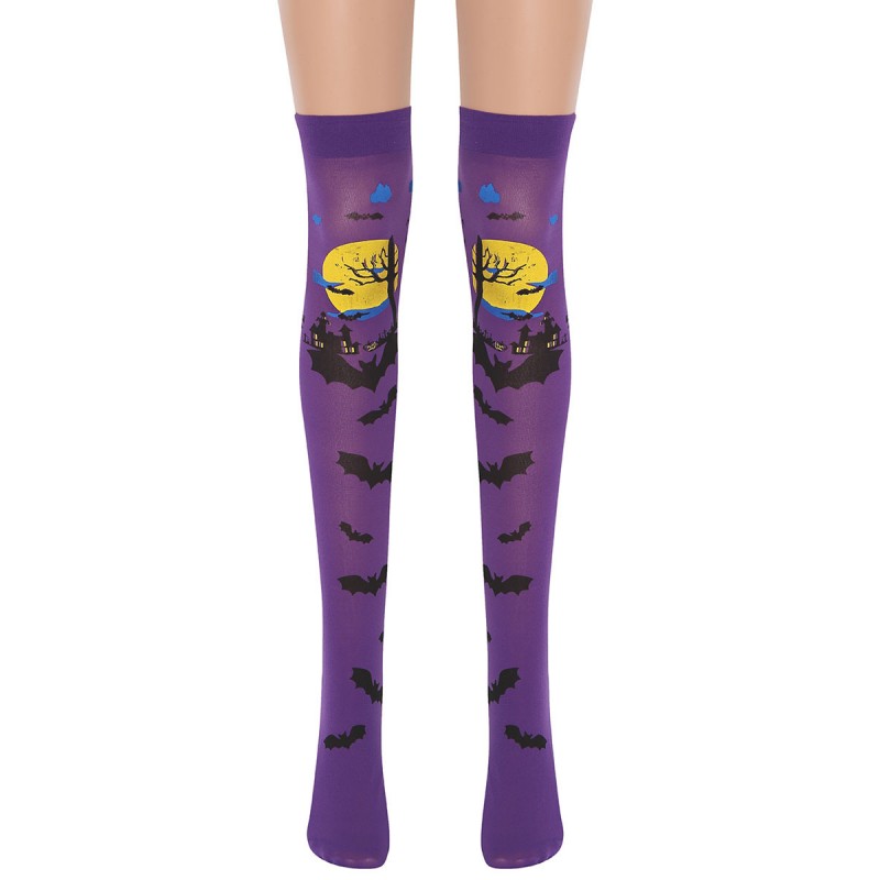 Women Saloon Stockings Bat Knee High Socks Carnival Cosplay Costume Accessories Pantyhose  Tights