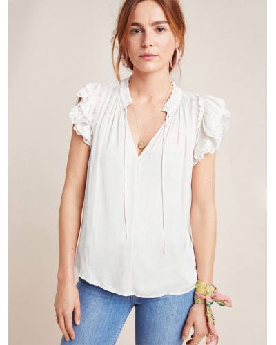 Sleeveless Blouses Ruffles Lace Up V-Neck Satin Women Tops Casual Street Wear Daily Casual