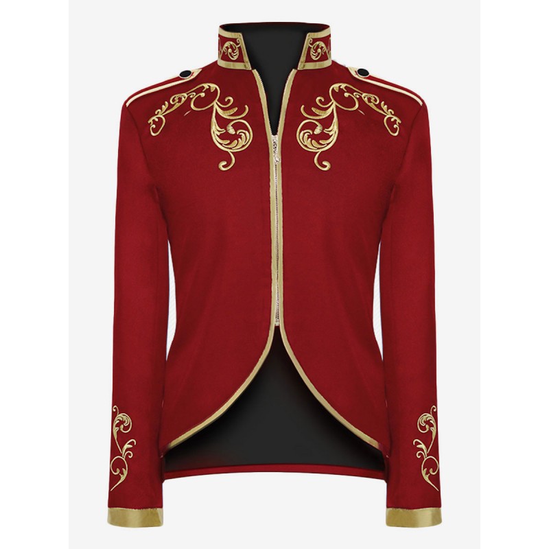 Men White Top Polyester Long Sleeves Retro Costumes For Man Tops Vintage
