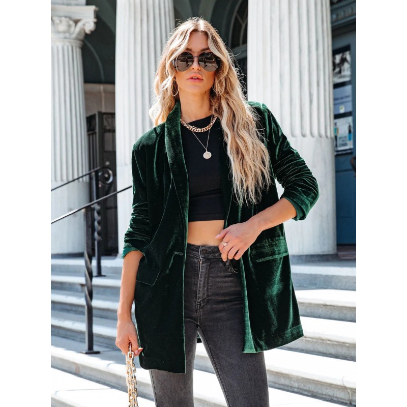 Women Sweaters Black Korean Velvet Long Sleeves Turndown Collar Bottoms Casual Street Wear