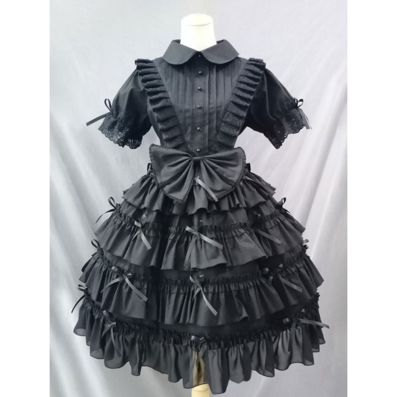 Gothic Lolita Dresses Lace Bows Black