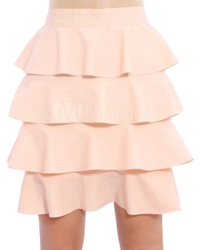 Unisex Layered Ecru White Latex Dress