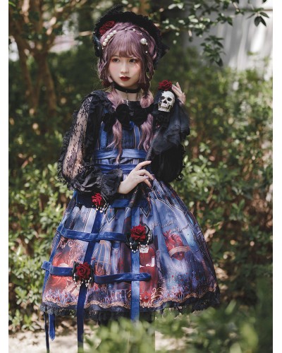 Sweet Lolita Dress Chiffon Sleeveless Dress Fairytale Dress Steampunk Spring Summer Fall