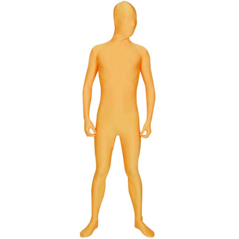 Morph Suit Orange Lycra Spandex Fabric Zentai Suit Unisex Full Body Suit Bodysuit