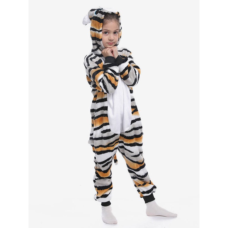 Kigurumi Pajamas Onesie For Kids Polyester Tiger Pajamas Costume