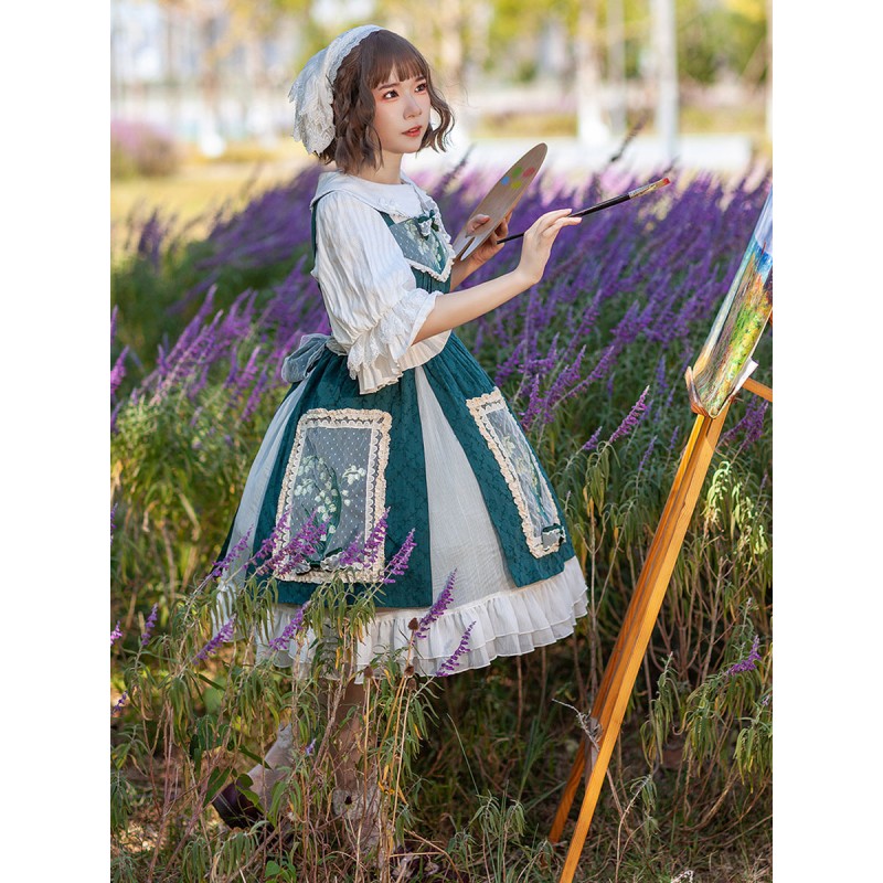 Sweet Lolita Dress Cotton Sleeveless Embroidered Dress