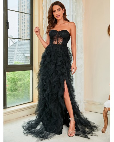 Birthday Strapless Maxi Dress Sleeveless Classic Long Dress Summer Party