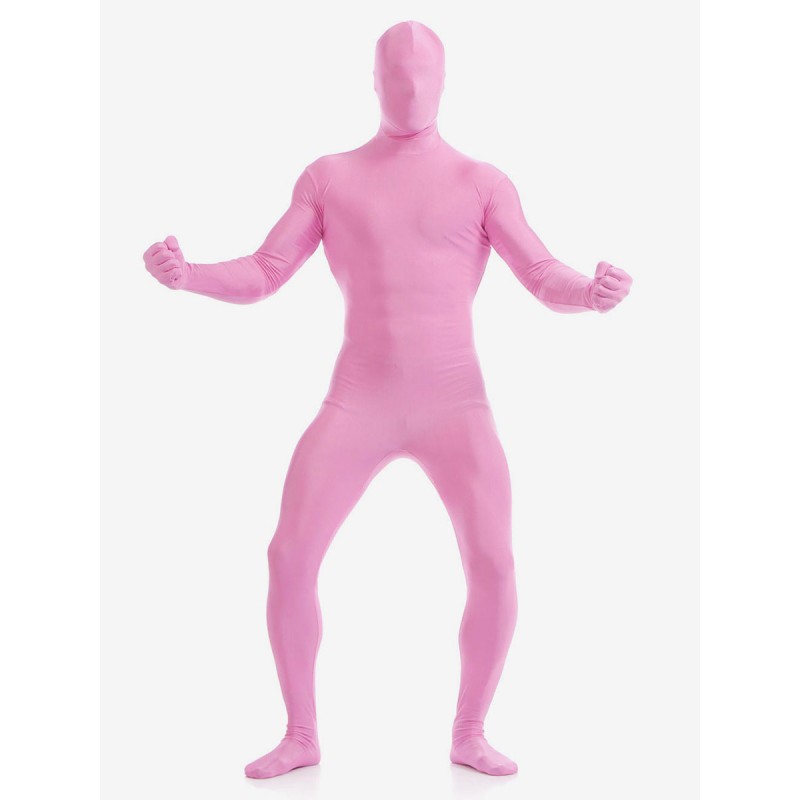 Pink Zentai Suit Adults Morph Suit Full Body Lycra Spandex Bodysuit For Men