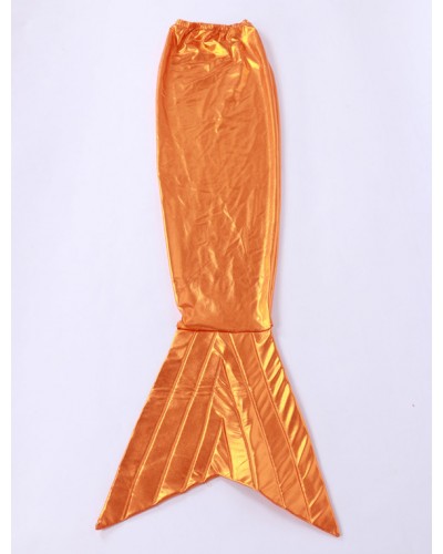 Unisex Halloween Orange Mermaid Tail Shiny Metallic Animal Zentai Halloween