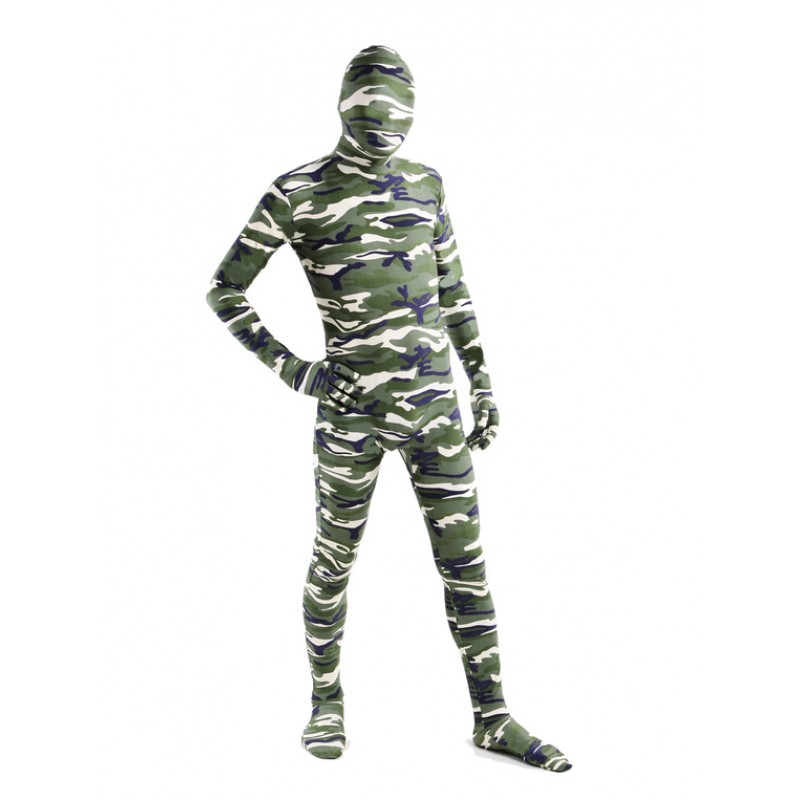 Unisex Cool Camouflage Lycra Spandex Full Body Zentai Suit Halloween Holiday