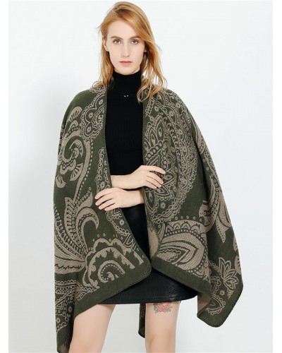 Women's Shawl Floral Print Fall Outerwear 2023 Classic  Traditional Casual