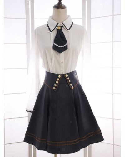 White Bow Tie Chic Cotton Lolita Shirt For Women Blouses Lovely Street Wear