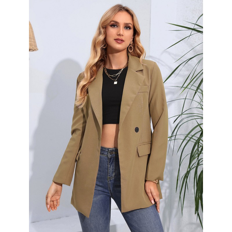 Blazer For Women Turndown Collar Solid Color Fall Spring Blazers Casual
