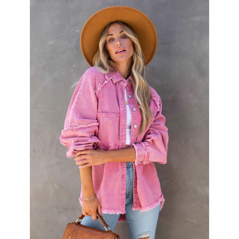 Women Jacket Turndown Collar Winter Warm Jackerts Cowboy Fall Street Wear
