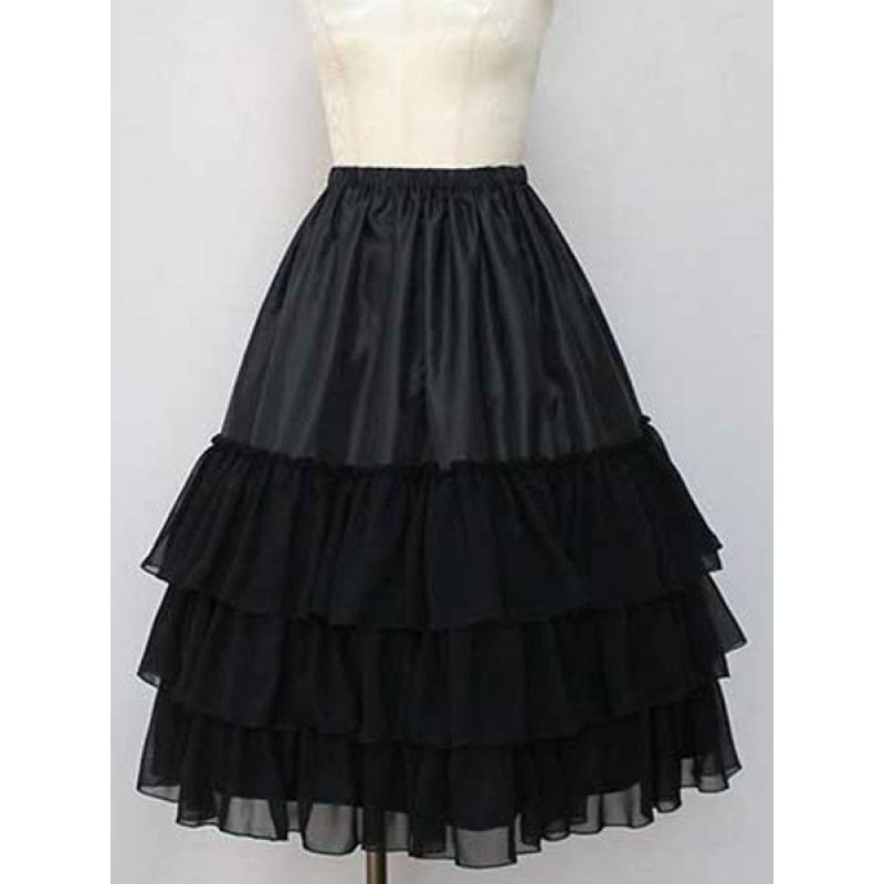 Chiffon Lolita Petticoat Layered Ruffle Pleated Underskirt Classic  Traditional